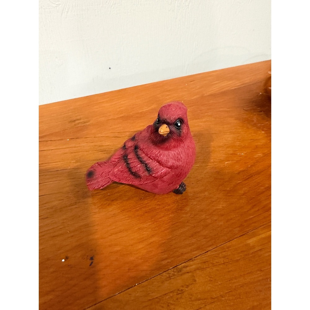 Red Cardinal Bird Figurine Resin Songbird Collectible Home Decor 3.5 Inch